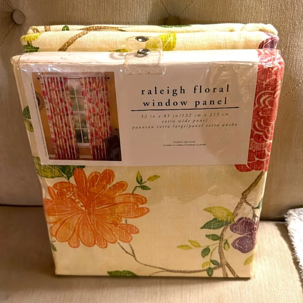 PIER 1 Imports Vintage Raleigh Floral Window Panel Curtains Set Of Two curtains